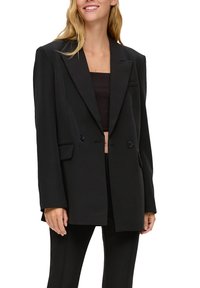 QS MIT PATTENTASCHEN - Halflange jas - schwarz