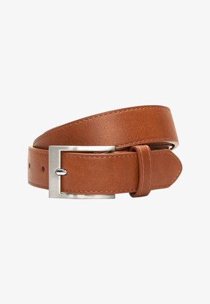 MOTTLED DARK BROWN STITCHED EDGE BELT - Riem - brown