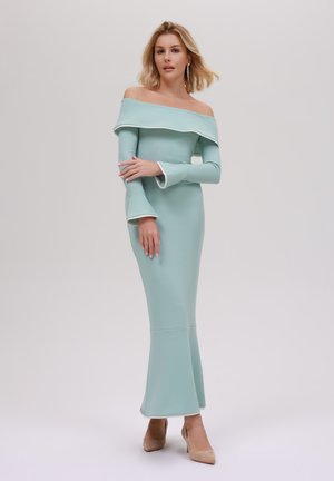 CONTRAST PIPING SILICON TAPE DRESS - Maxikjole - sage