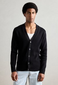 Lindbergh BUTTON CARDIGAN - Cardigan - black