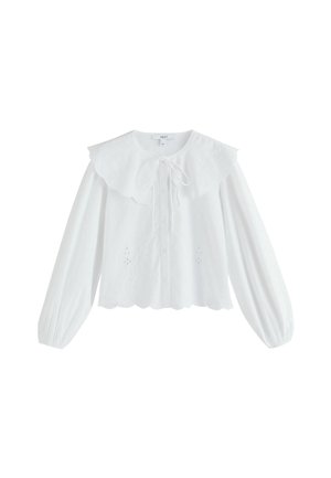 REGULAR FIT - STATEMENT COLLAR BRODERIE LONG SLEEVE - Blúz - white