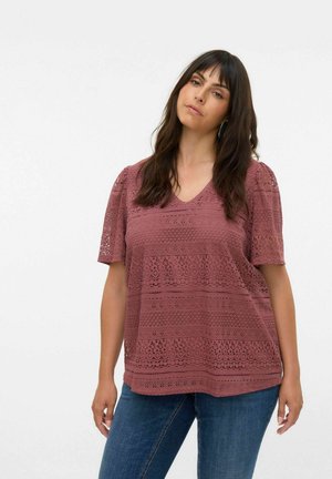 Vero Moda Curve VMCHONEY - Print T-shirt - rose brown