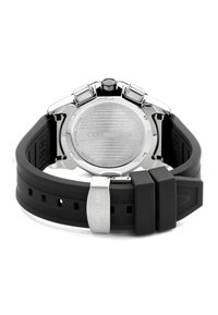 Cerruti 1881 klocka med ett hus av rostfritt stål, safirbelagd baksida och ett svart gummiband med en silverfärgad spänne.