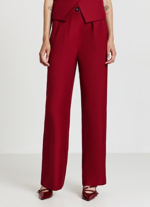 Calliope PALAZZO CON PINCE - Pantaloni - rosso scuro
