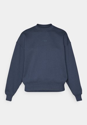 Marineblauwe sweatshirt van een katoenmix met een ronde hals, verlaagde schouders, geribbelde manchetten en een klein geborduurd "BORG" logo aan de voorkant.