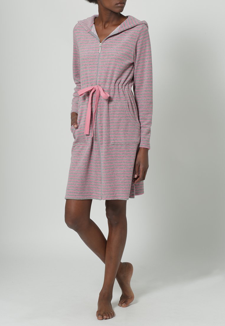 CALANDO Dressing gown - light grey/pink/grey - Zalando.co.uk CALANDO Dressing gown - light grey/pink/grey - Zalando.co.uk