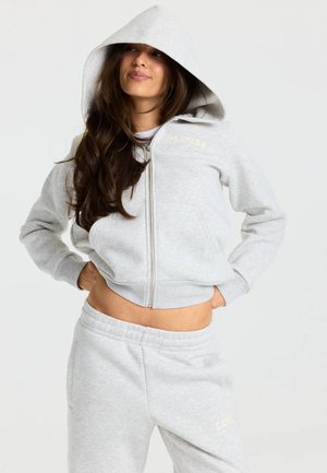 Caspara, W. ALL-STAR ZIP HOODIE - Sweater met rits - grey melange w butter yellow