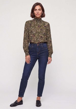 Kaffe, KASINEM HW 7/8 JEANS - Slim fit jeans - dark blue denim