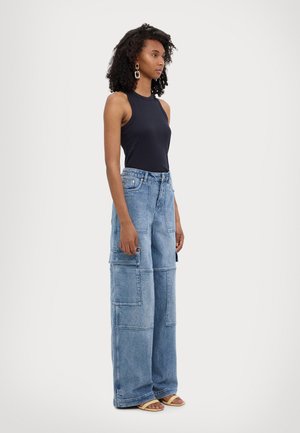 MID RISE  - Wide leg - blue