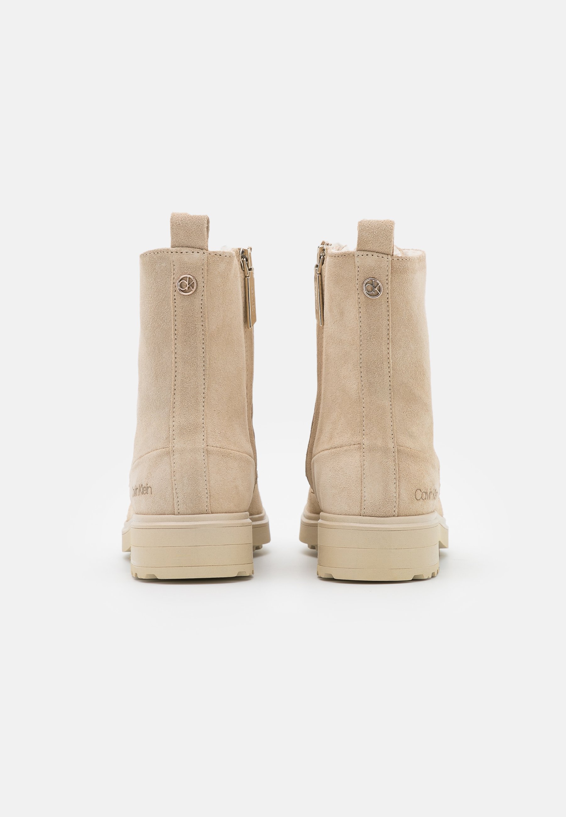 Calvin Klein CLEAT BOOT - Lace-up ankle boots - beige - Zalando.ie