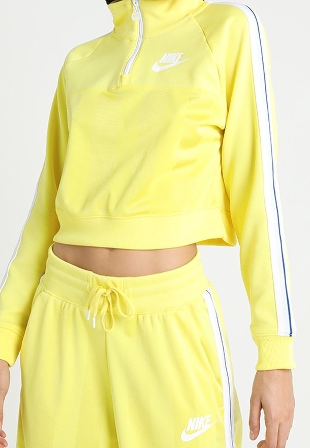 nike yellow crop sweatshirt