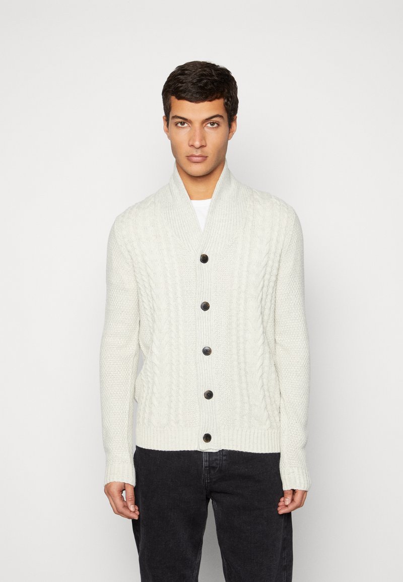 Jack & Jones JJCRAIG SHAWL NECK Gilet white/écru ZALANDO.FR
