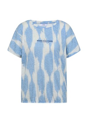 Cecil, T-SHIRT WITH A BURNOUT LOOK AND TEXT - T-shirt imprimé - urban dark blue