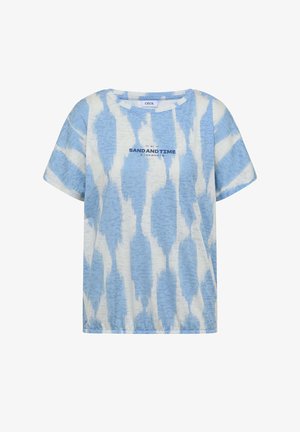Cecil, T-SHIRT WITH A BURNOUT LOOK AND TEXT - T-Shirt print - urban dark blue