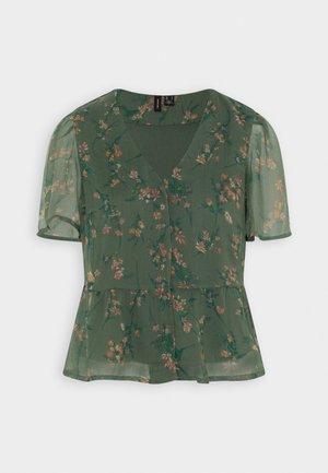 Vero Moda, VMSMILLA V NECK PEPLUM - Blouse - green