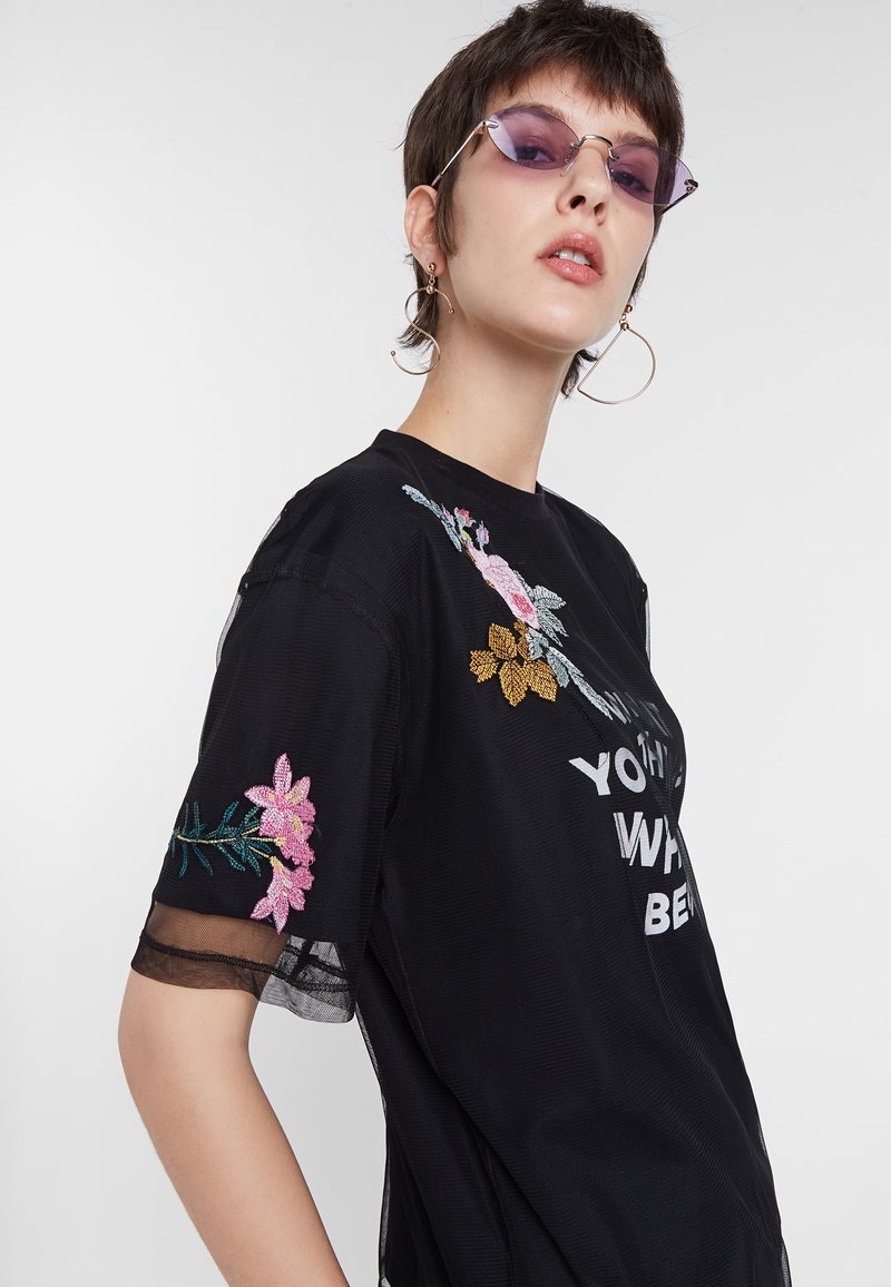 Desigual T-shirt print zwart