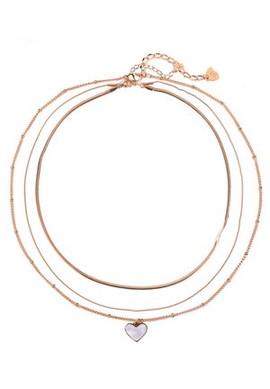 Hey Happiness LAYERED HEART SET OF 3 - Halskette - rose gold-coloured