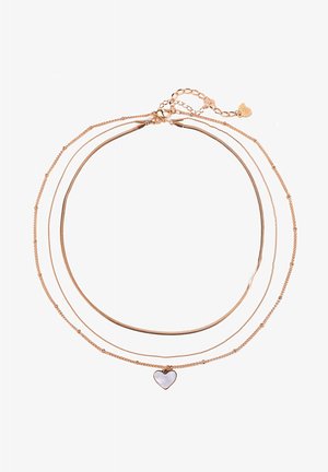 Hey Happiness LAYERED HEART SET OF 3 - Halskette - rose gold-coloured