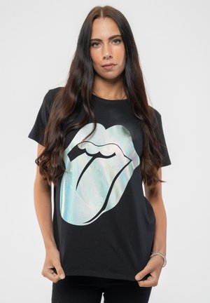 Paradiso Clothing THE ROLLING STONES HOLOGRAM FOIL TONGUE  - Print T-shirt - black