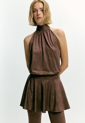 HALTER NECK - SHORT - Rochie de zi - brown