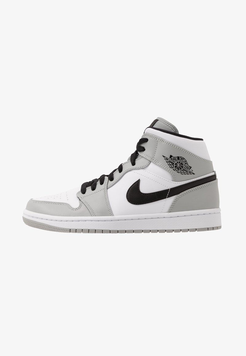 Jordan AIR JORDAN 1 MID - Sapatilhas de cano alto - light smoke grey/black/white