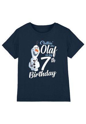 Disney FROZEN CHILLIN LIKE OLAF 7TH BIRTHDAY - Print T-shirt - dark blue