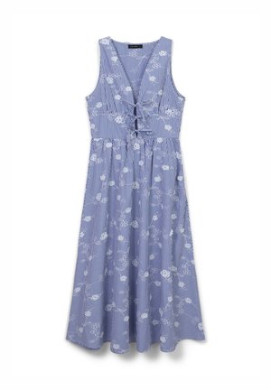 Calliope, LUNGO RIGHE CON RICAMI - Day dress - var celeste chiaro