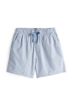 Lyseblå striped shorts laget av myk stoff med elastisk midje og snor. Har sidelommer og en avslappet passform.
