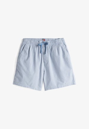 Lyseblå striped shorts laget av myk stoff med elastisk midje og snor. Har sidelommer og en avslappet passform.