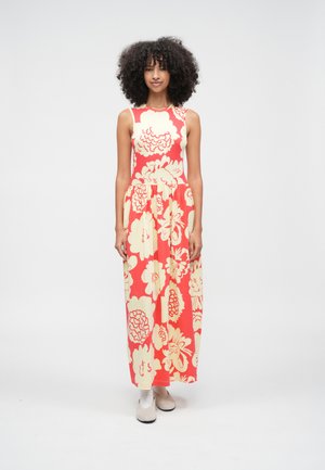 Marimekko DRAPÈE PIONI - Freizeitkleid - light yellow/red