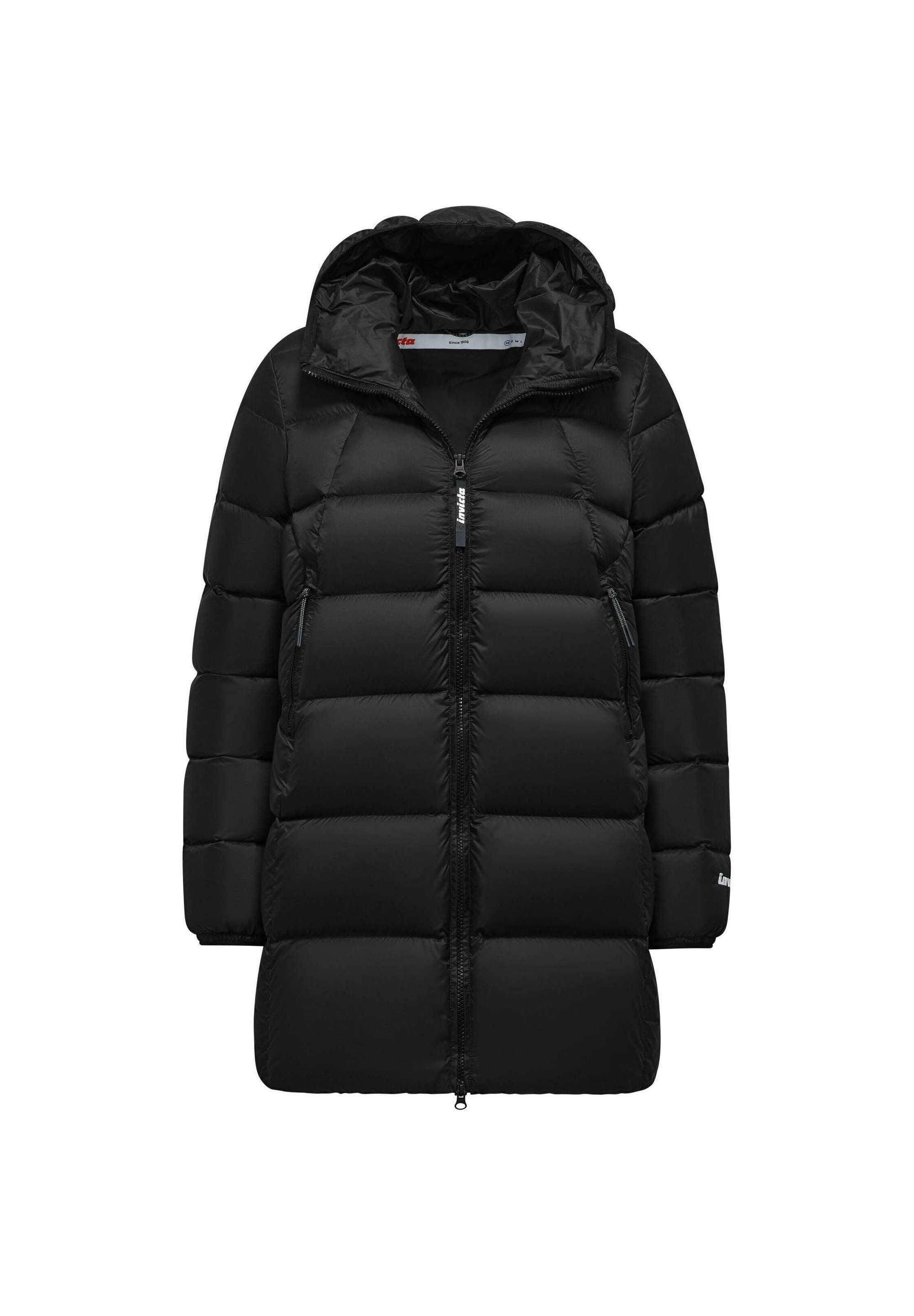 INVICTA CON CAPPUCCIO Piumino lungo nero