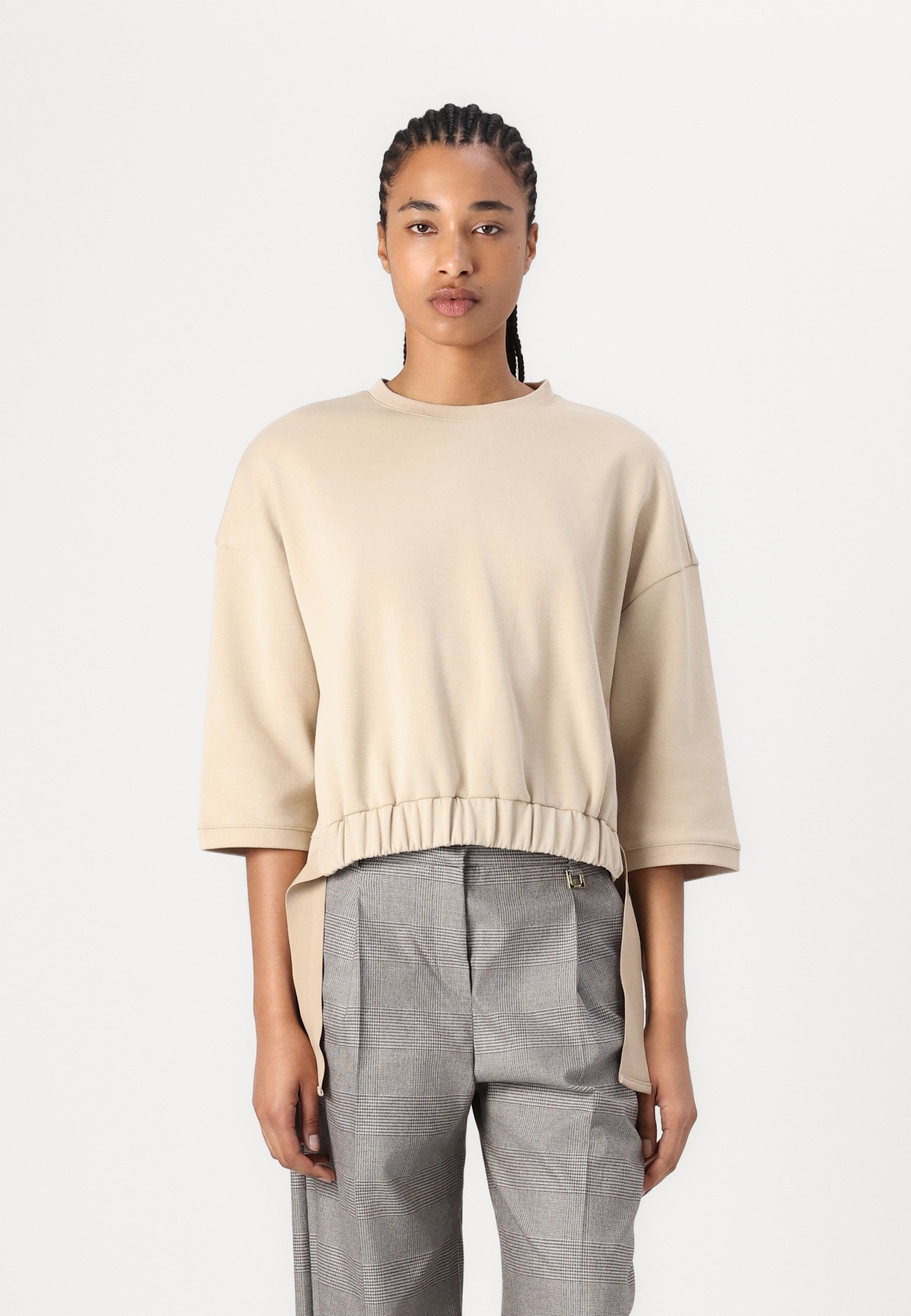Sweat-shirt Femme Manches 3/4 - Motif Humoristique Haricots Et Rouleaux De Dinde - Pour Noël, Thanksgiving - Confortable