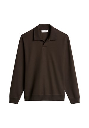 Marc O'Polo DENIM, POLOSHIRT, LSL, ARTWORK, RELAXED FIT - Langarmshirt - chocolate brown
