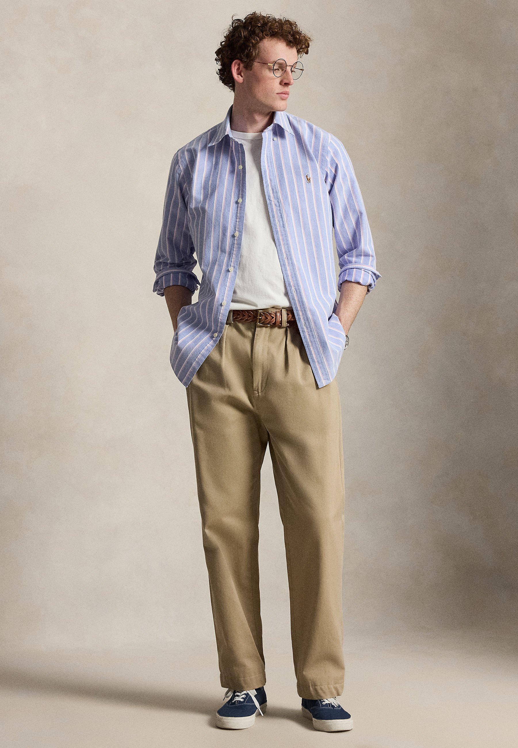 Polo Ralph Lauren CUSTOM FIT STRIPED OXFORD SHIRT - Shirt - blue