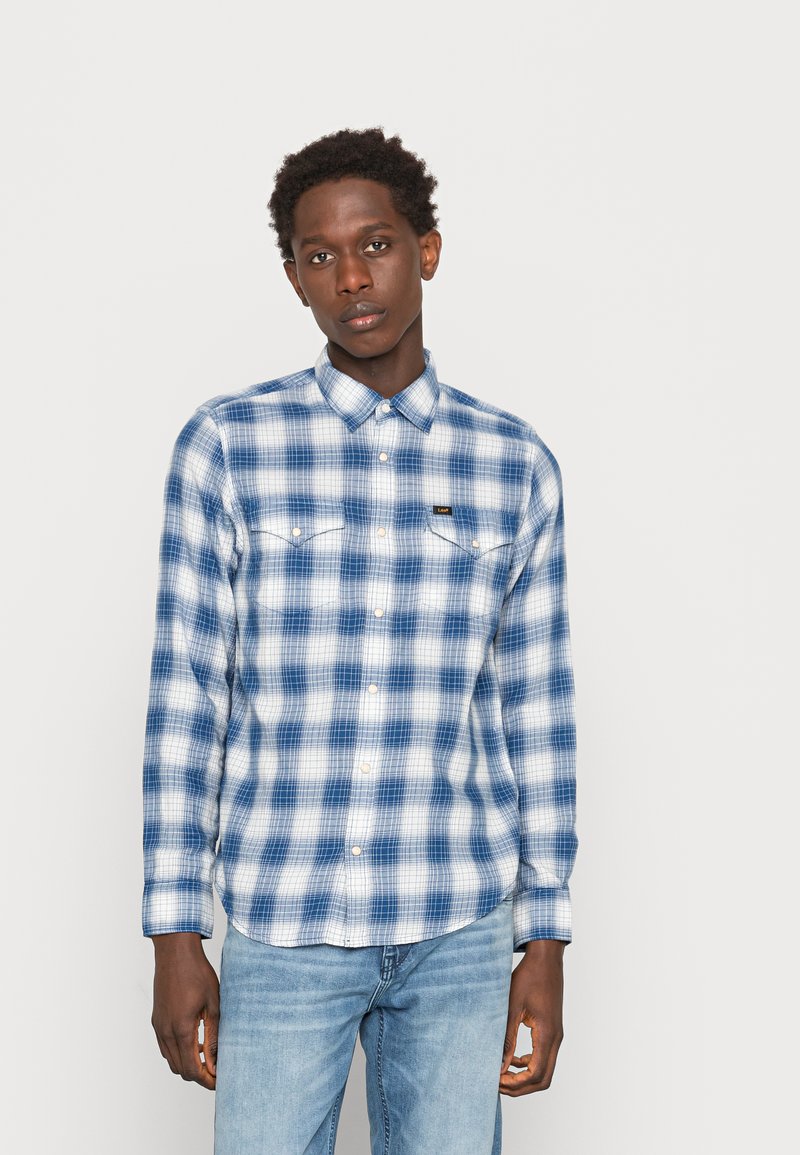 Lee CLEAN WESTERN - Camisa - blue/offwhite