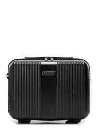 Black hard-shell rectangular travel case with vertical ridges, zipper closure, and "WITTCHEN" brand logo at the center.