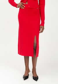 INFLUENCER RHINESTONES - Bleistiftrock - red