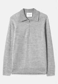 Strikkegenser - light grey melange