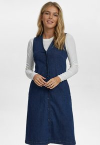 NUAMBER DRESS - Džinsinė suknelė - dark blue denim