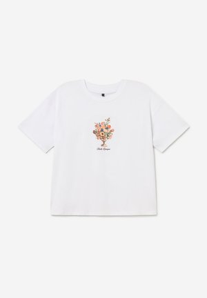 Kaotiko, CROPPED BOUQUET UNISEX - Μπλουζάκι με στάμπα - white