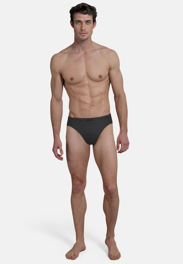 2ER PACK - Slip - schwarz dunkel streifen