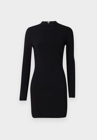 MOCK NECK MINI DRESS - Abito in maglia - black