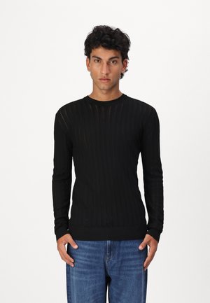Bruuns Bazaar LEOBBCABLINO CREWNECK KNIT - Striktrøje - black