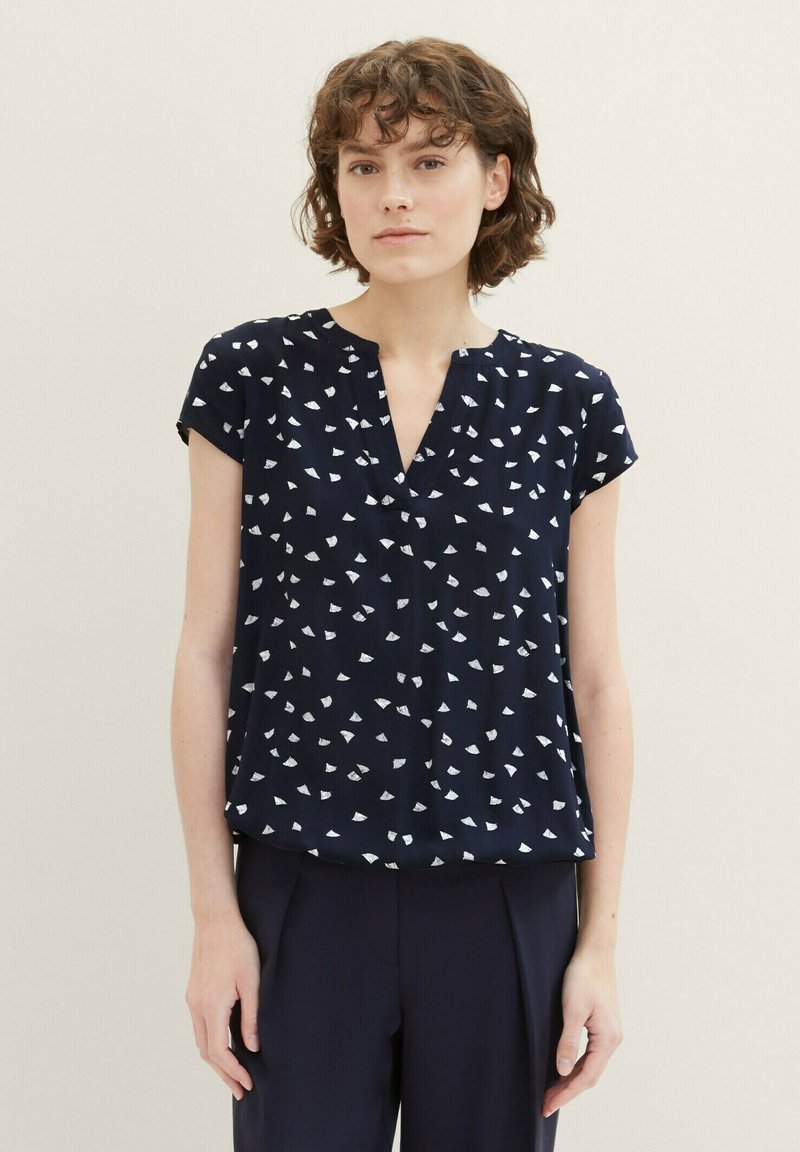 TOM TAILOR Bluse - navy minimal print