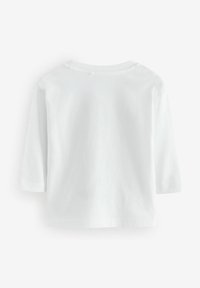 Weißes Langarm-T-Shirt aus weichem Baumwollstoff, mit rundem Ausschnitt und einfachem Design ohne sichtbare Muster oder Aufdrucke.
