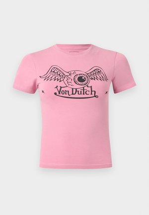 Von Dutch, SOLID WITH ROUND NECK AND FRONT PRINT - T-shirt imprimé - pink