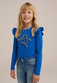 WE Fashion Tops ar garām piedurknēm - blue