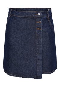 Pieces PCNEVIN - Mini skirt - dark blue denim