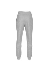 Šedé bavlněné tepláky s tapered střihem, elastickým pasem a žebrovanými manžetami. Obsahují boční kapsy. Hladká textura, minimalistický design.