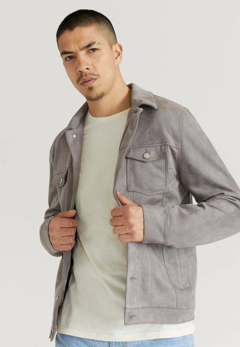 Herren Leichte Jacken | Studio Total Kunstlederjacke grey/grau - RR87517 Herren Leichte Jacken | Studio Total Kunstlederjacke grey/grau - RR87517